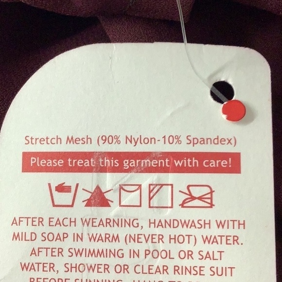 Zuliana Size Medium Burgundy Sheer Waist Tie Pants. Made in USA. New With Tags - Picture 4 of 4